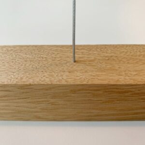 Houten hanglamp balk detail